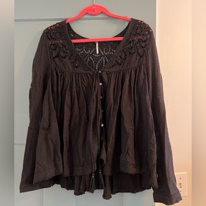 Free People black peasant top. Size M.